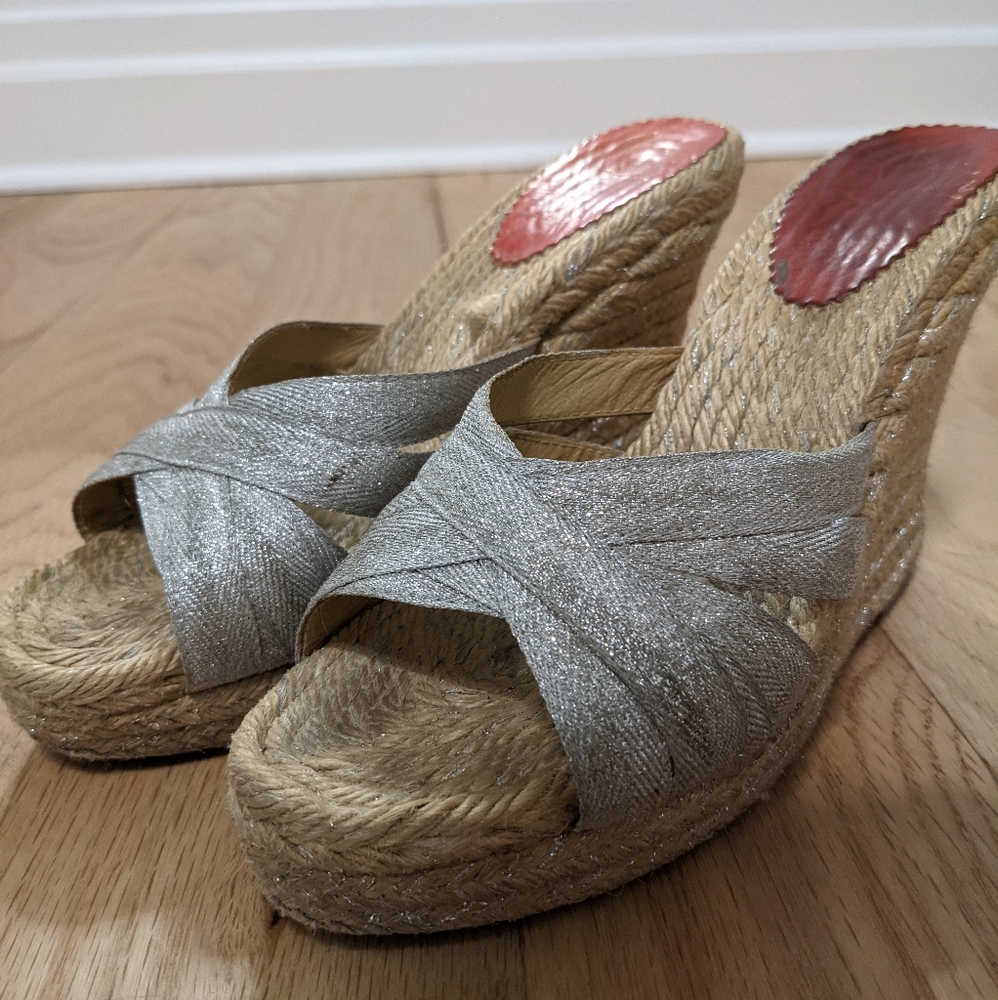 Louboutin Raffia Wedges